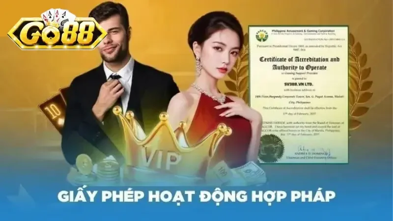 Tổng hợp giấy phép hoạt động mà Go88 sở hữu